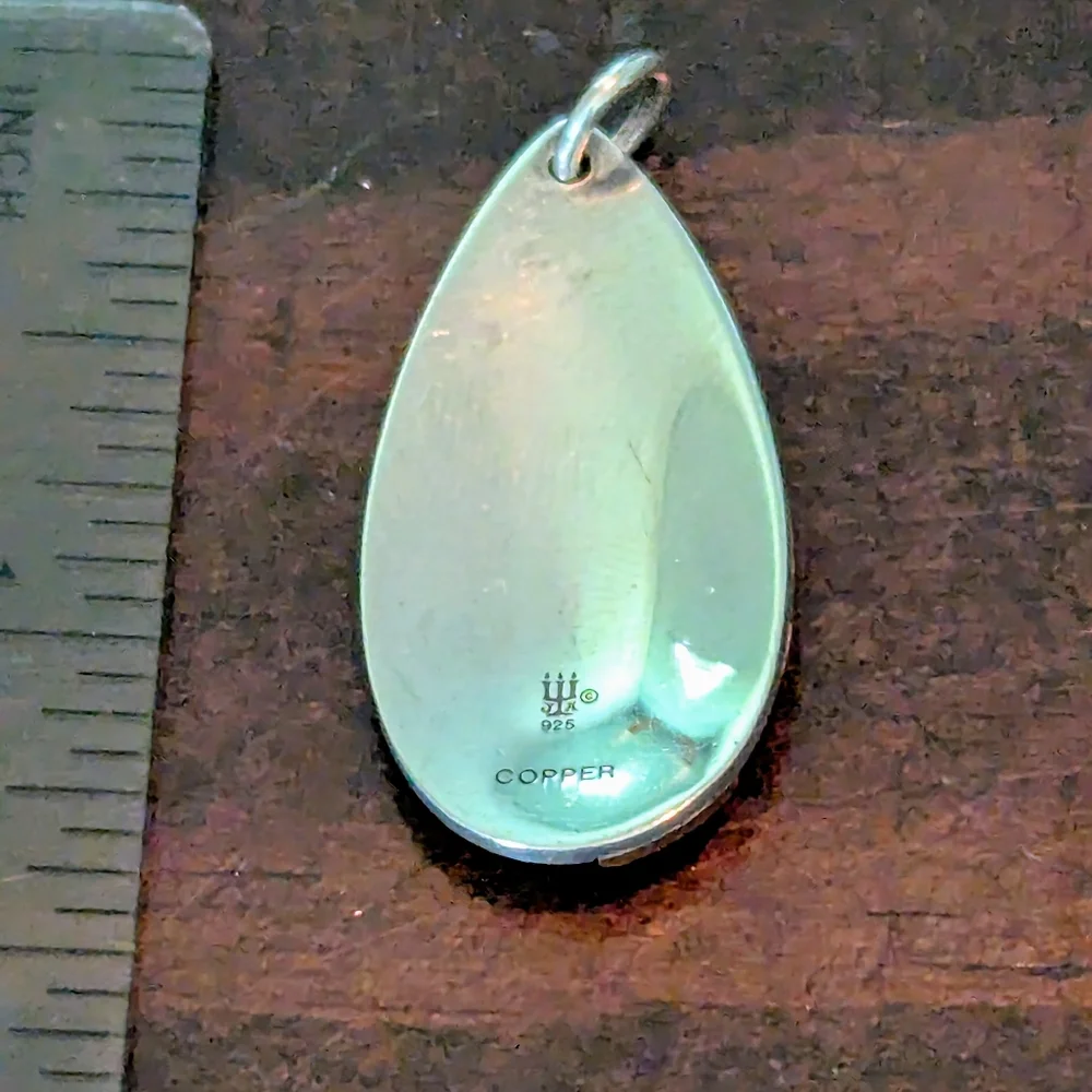 James Avery Retired SS & Copper Floral Pendant - Picture 2 of 2